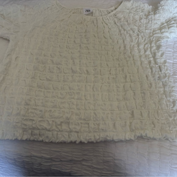 Zara Ruffled White Blouse - Picture 4 of 8